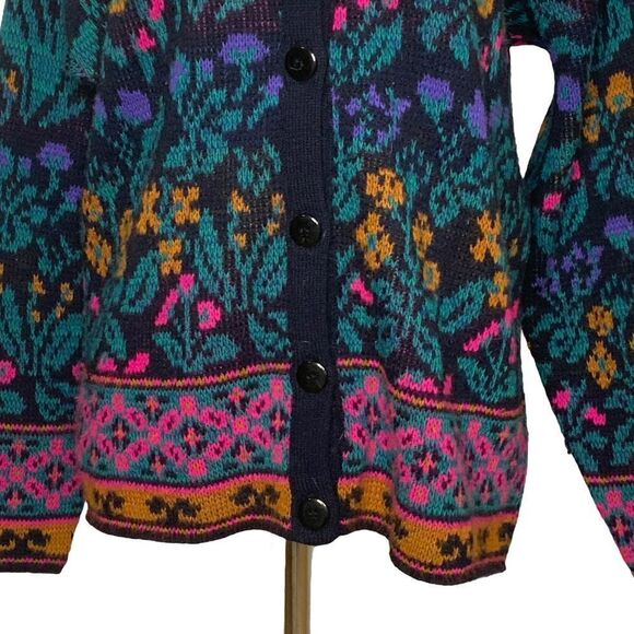 JUSTINE TODD Vintage Flower Button-Up Cardigan size M - Picture 3 of 14
